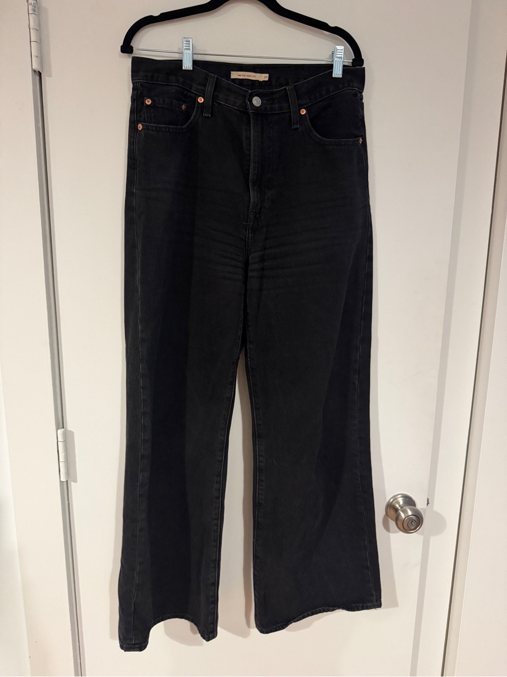 Levi’s Ribcage Wide Leg Black Jeans, Size 29